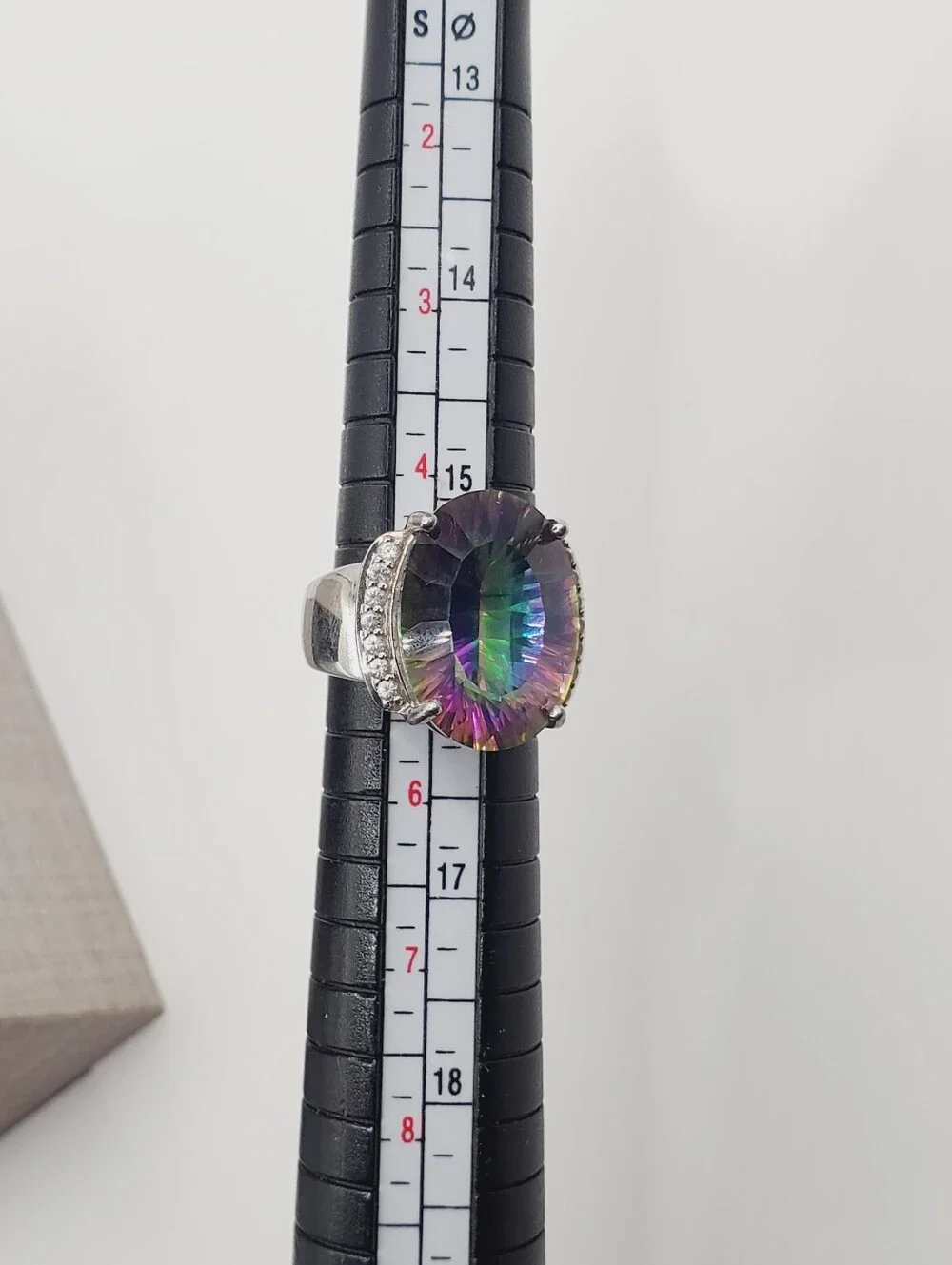 12.5 Carat Mystic Topaz Oval Cocktail Statement Ring - 925 Sterling Silver